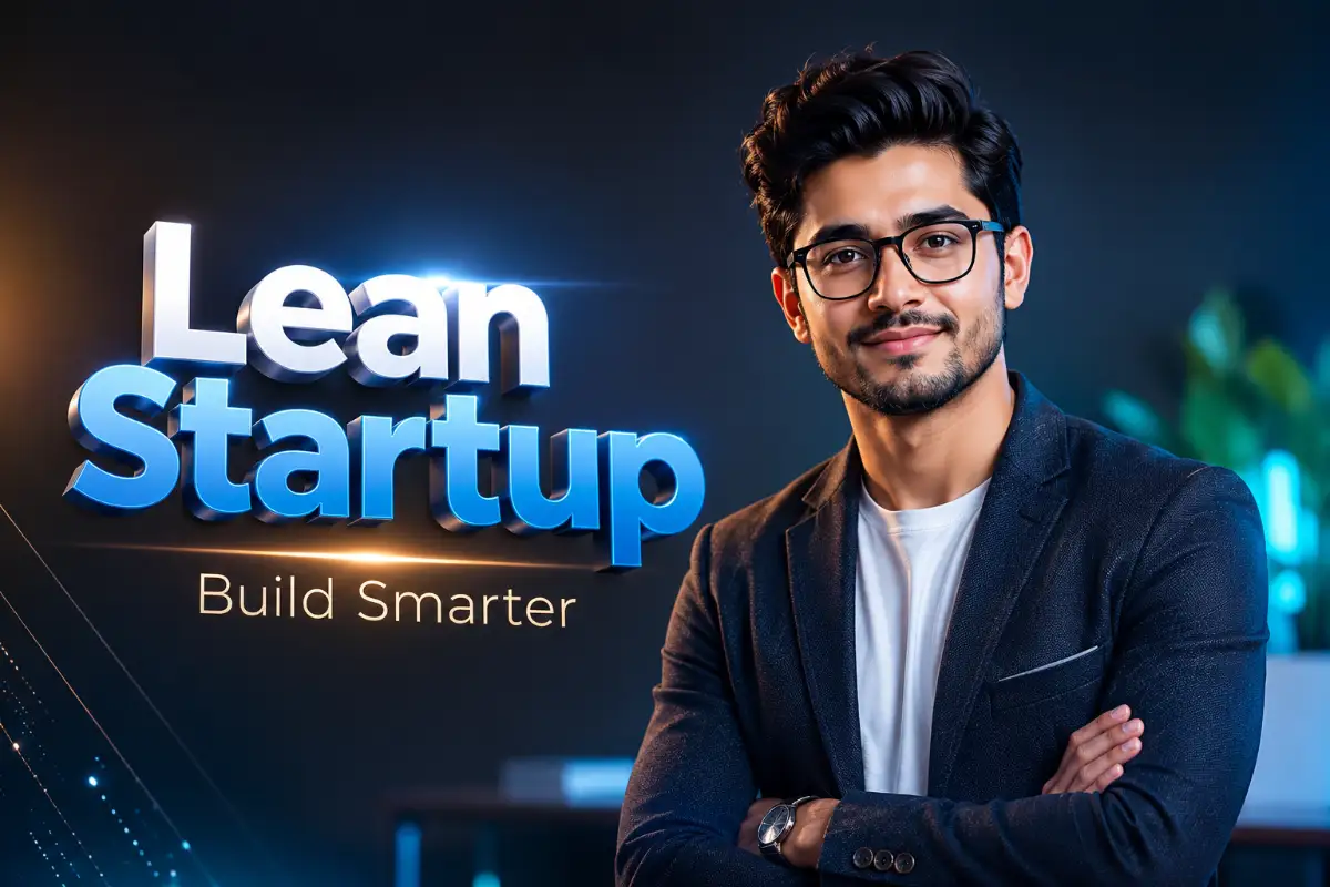 A smart young entrepreneur explaining the lean startup methodology and how it actually works to protect modern businesses from failure.